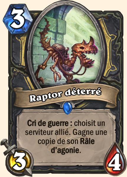 Unearthed raptor carte Hearhstone