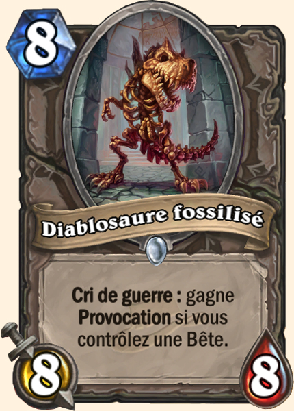 Diablosaure fossilise carte Hearhstone