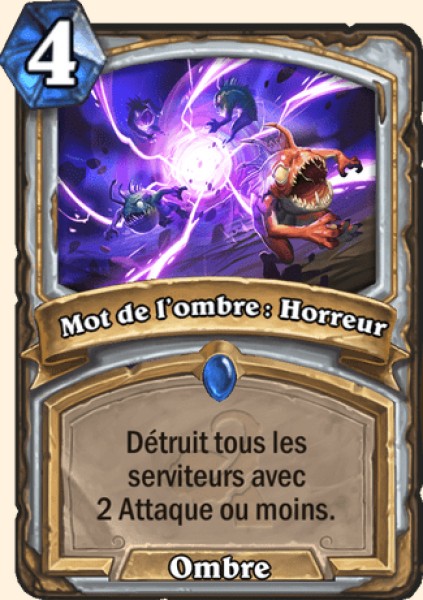 Mot de l'ombre : peur carte Hearhstone