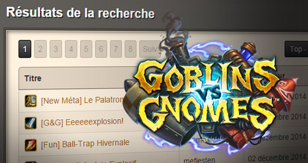 mise a jour de la base de donnees hearthstone-decks et section gobelins et gnomes