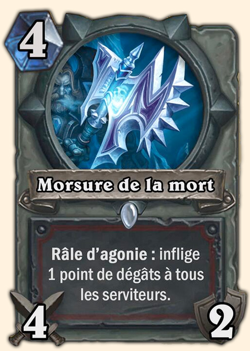 Carte Guerrier Hearthstone - Morsure de la mort - Malédiction de Naxxramas