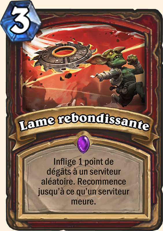 Lame rebondissante carte Hearthstone