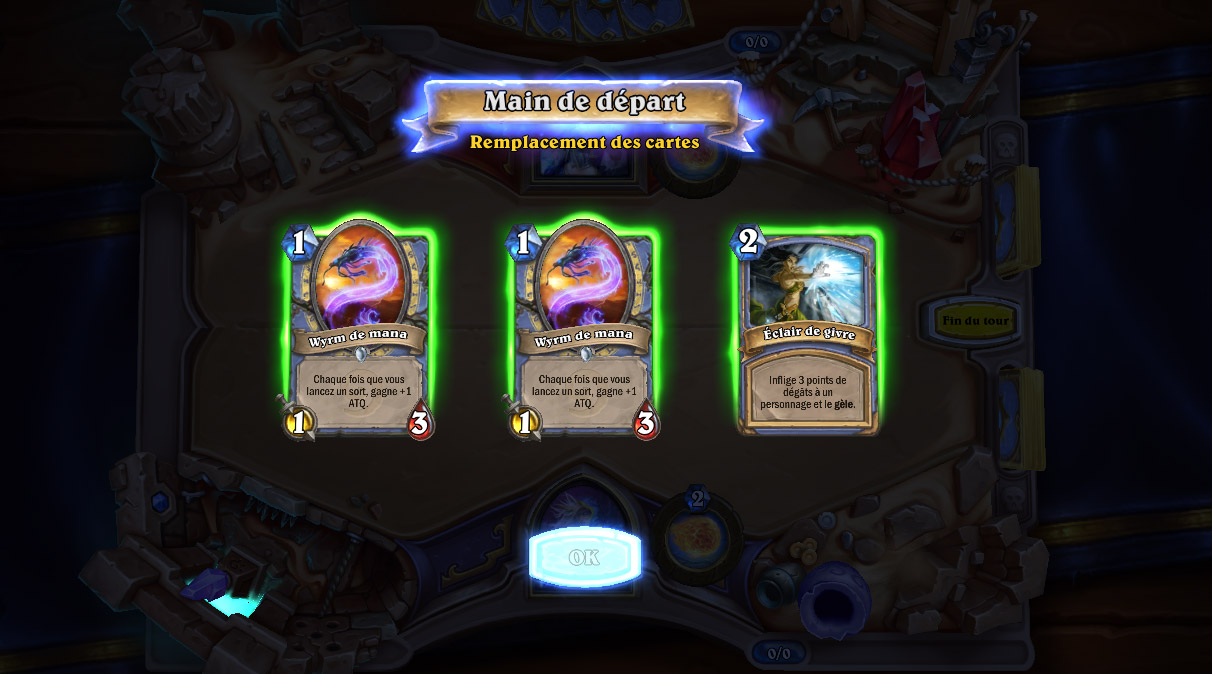 Exemple de main de départ