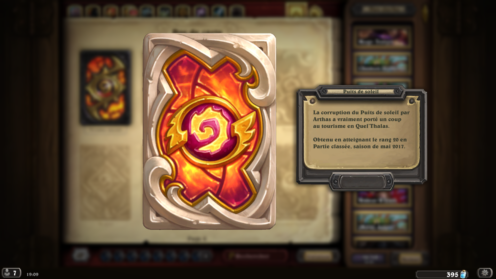 Dos de carte parties classées : Mai