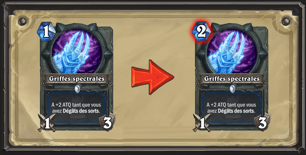 Griffe sepctrales coûte désormais 2 mana