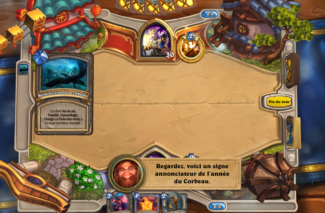 L'aura Bénédiction du corbeau se déclenche en début de partie