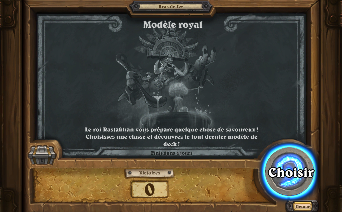 Bras de fer hebdomadaire : Modèle royal