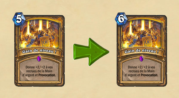 Gain de niveau coûte désormais 6 cristaux de mana