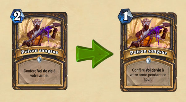 Poison de sangsue coûte désormais 1 cristal de mana