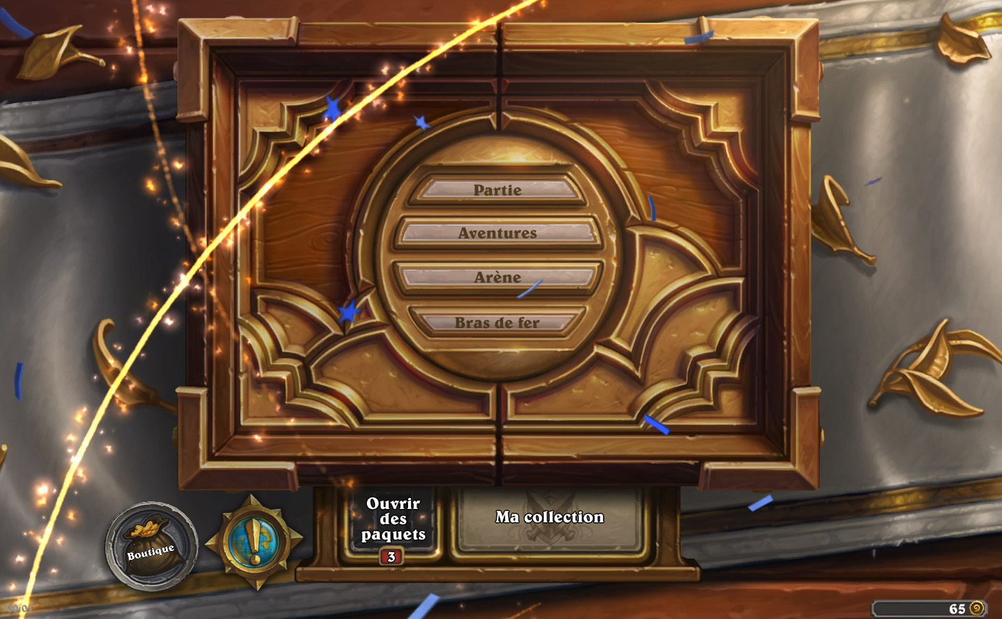 Menu Hearthstone pendant le championnat du monde 2017