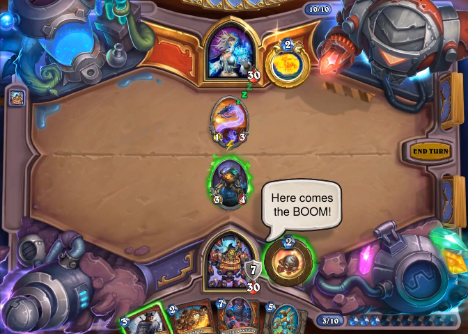 La carte Héros Guerrier Dr Boum, savant fou en jeu