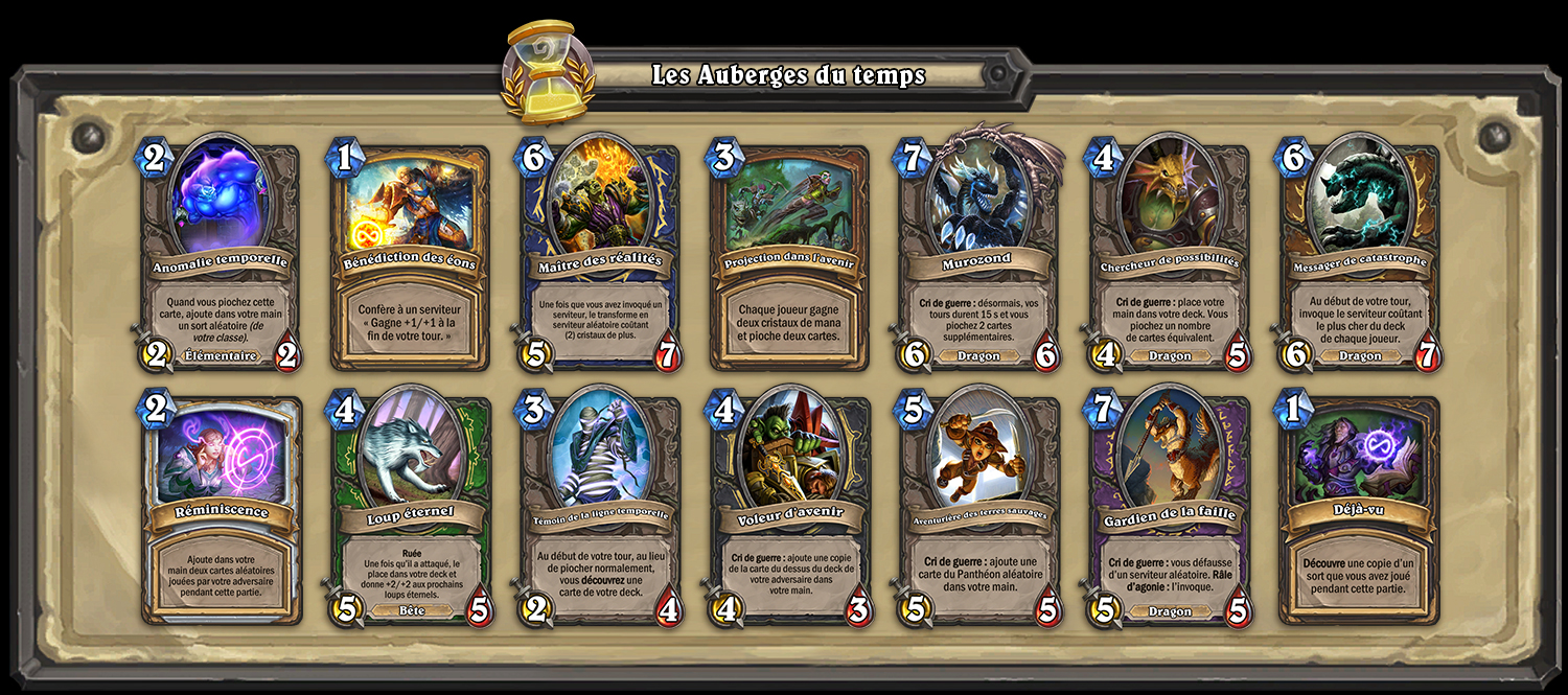 28 cartes temporaires sont ajoutées à l'Arène pendant les Auberges du temps