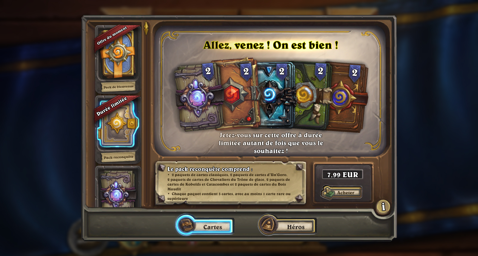 Le pack reconquête disponible jusqu'au 19 juin