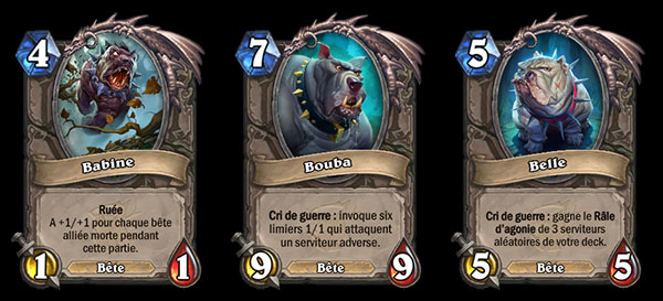 Les cartes de la Chasse aux monstres : les trois molosses