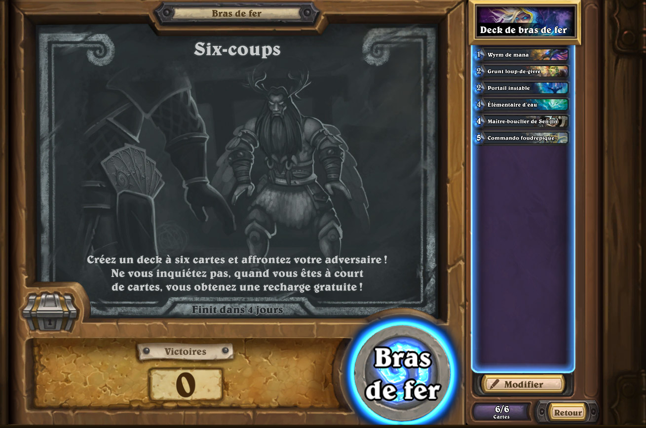 Composez votre deck de 6 cartes