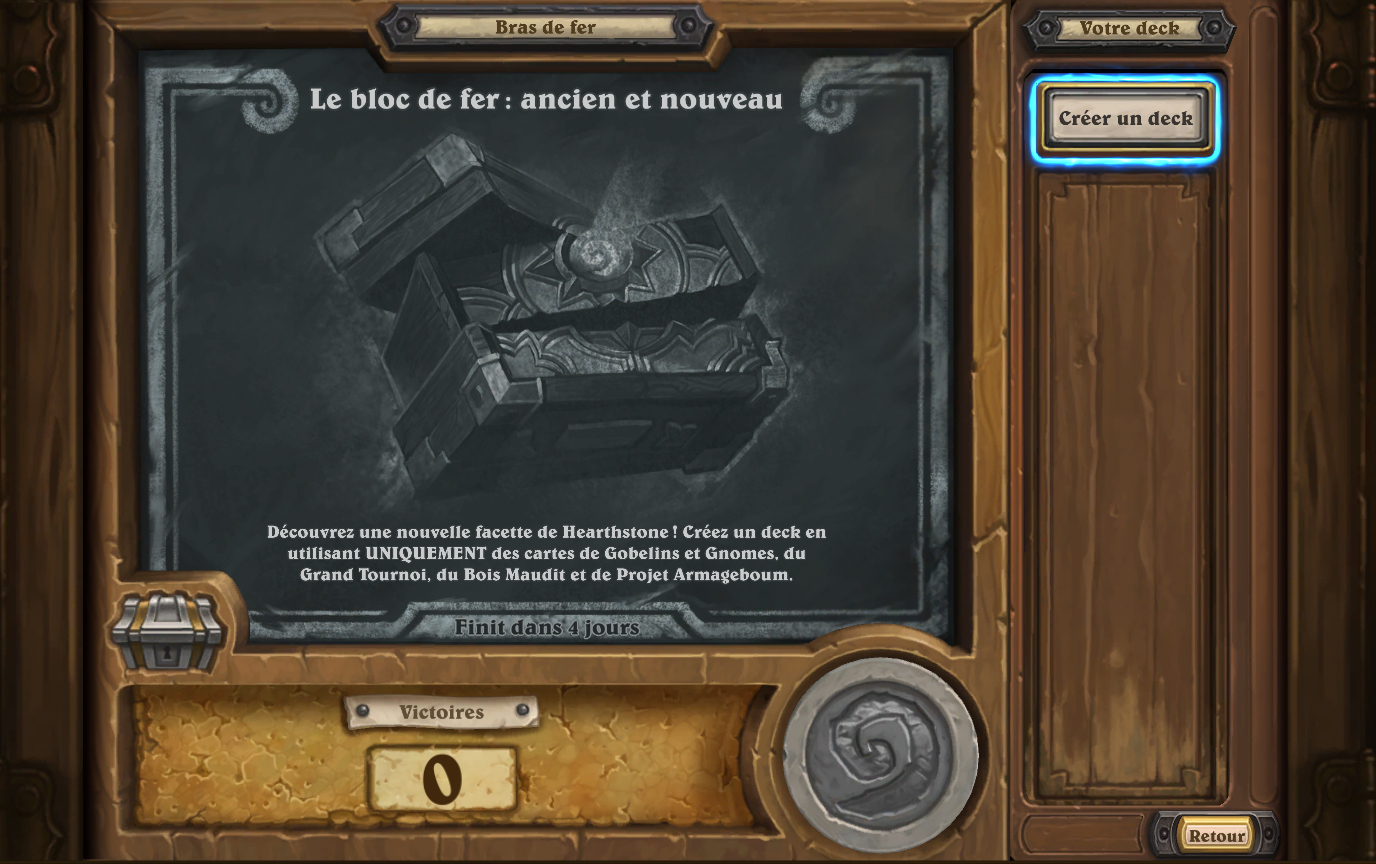 Bras de fer Hearthstone : Bloc de fer ancien et nouveau