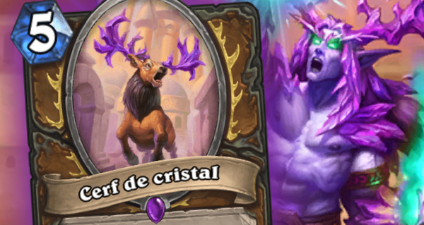 eveil des ombres : 2 cartes druide cerf de cristal et puissance de cristal