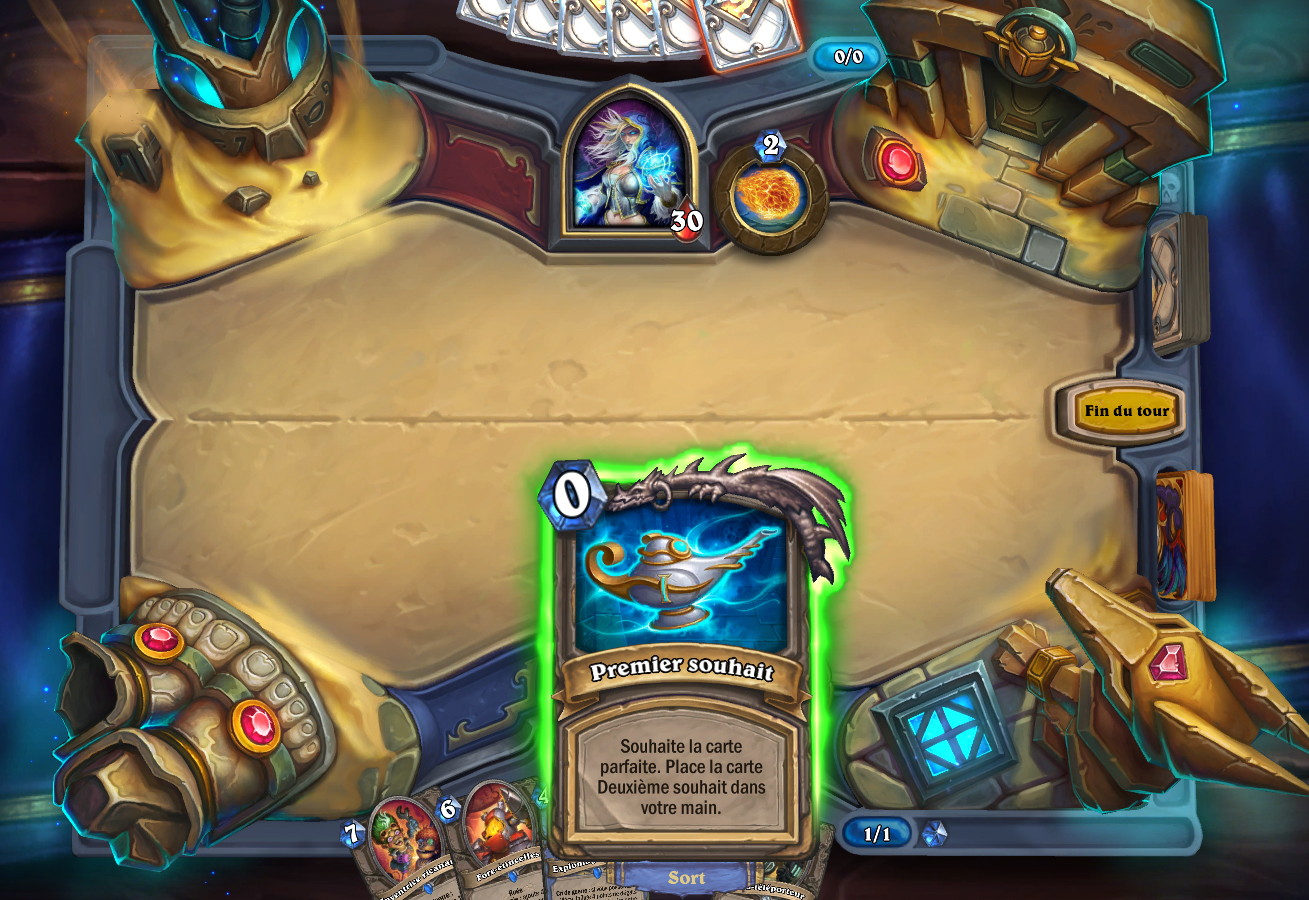 La carte souhait apparaît dans votre main dès le début de la partie