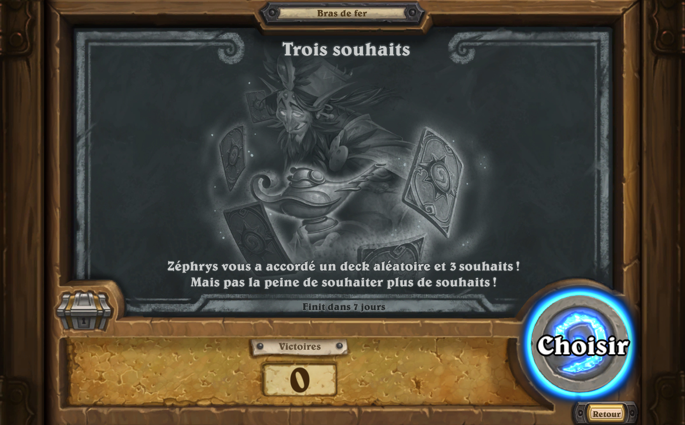 Bras de fer hebdomadaire : Trois souhaits