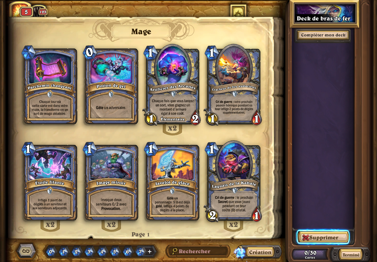 Composez un deck avec uniquement des cartes de base communes et rares