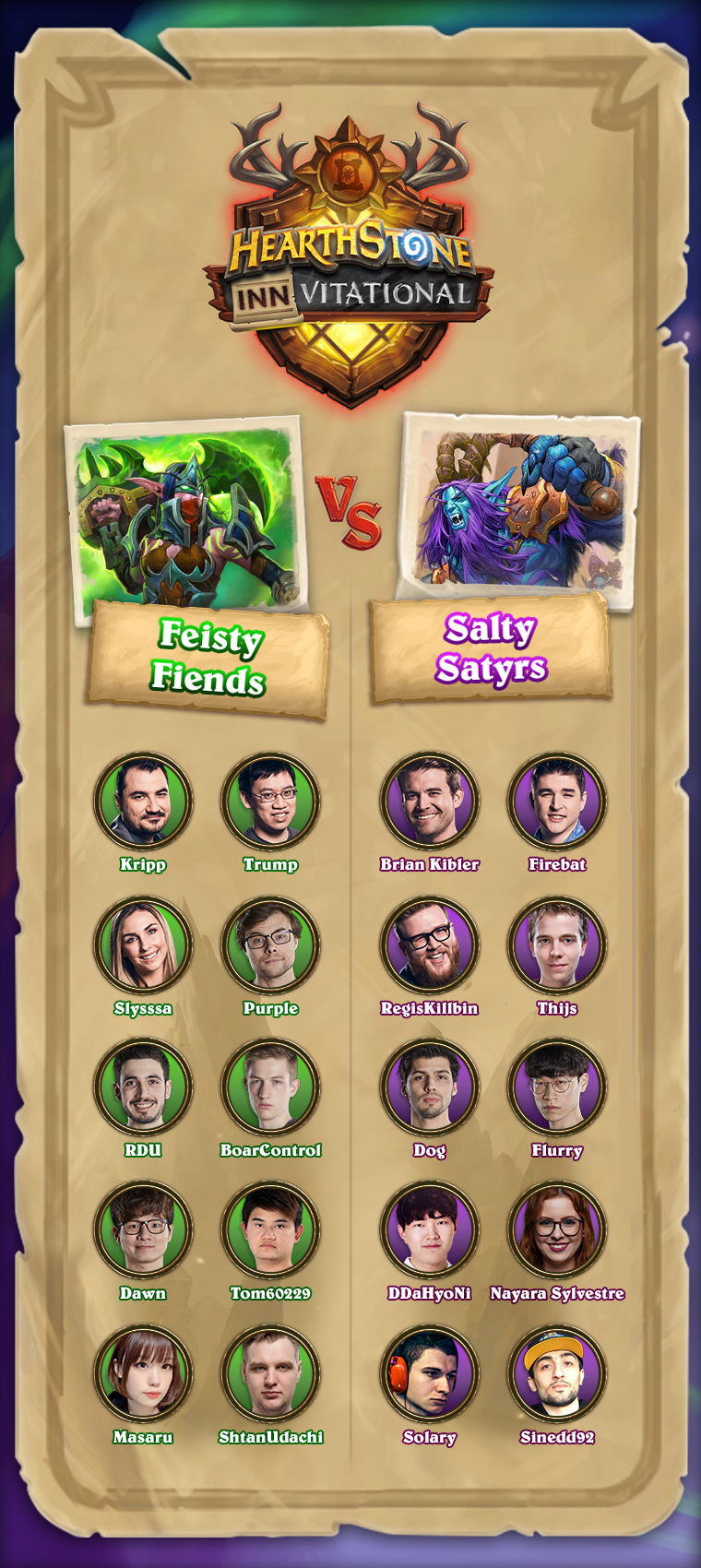 Liste des 20 personnalités Hearthstone invitées au Outland Inn-vitational 