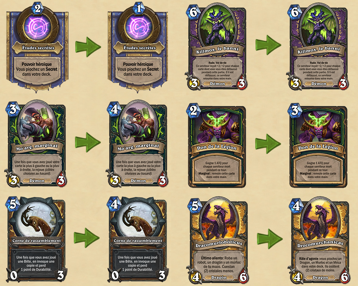 Mise à jour des cartes pour les Duels Hearthstone