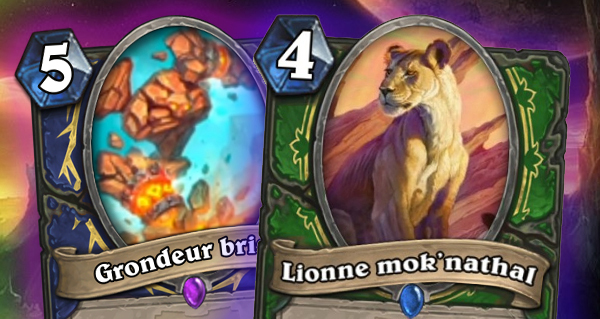 cendres de l'outreterre : 1 carte epique chaman et 1 carte rare chasseur