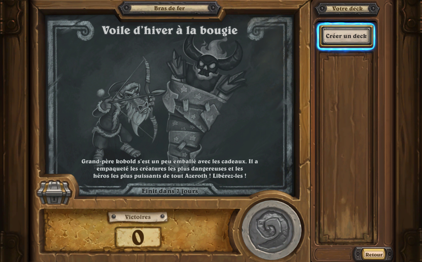 Bras de fer hebdomadaire : Voile d'hiver à la bougie