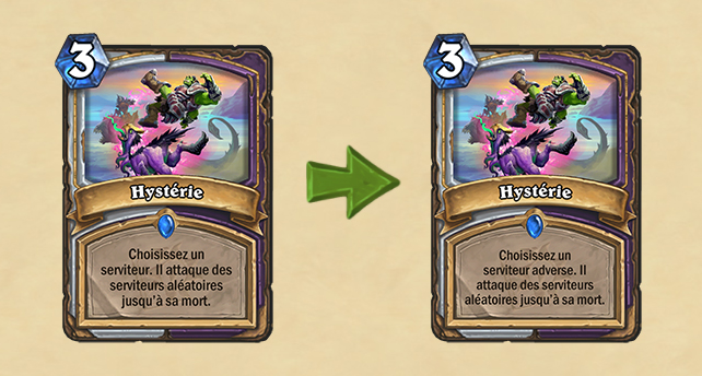 Patch Hearthstone 19.4.1 : Modifications pour la carte Hystérie