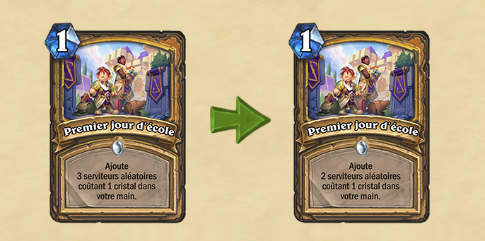 Patch Hearthstone 20.4: Modifications pour la carte Premier jour d'école