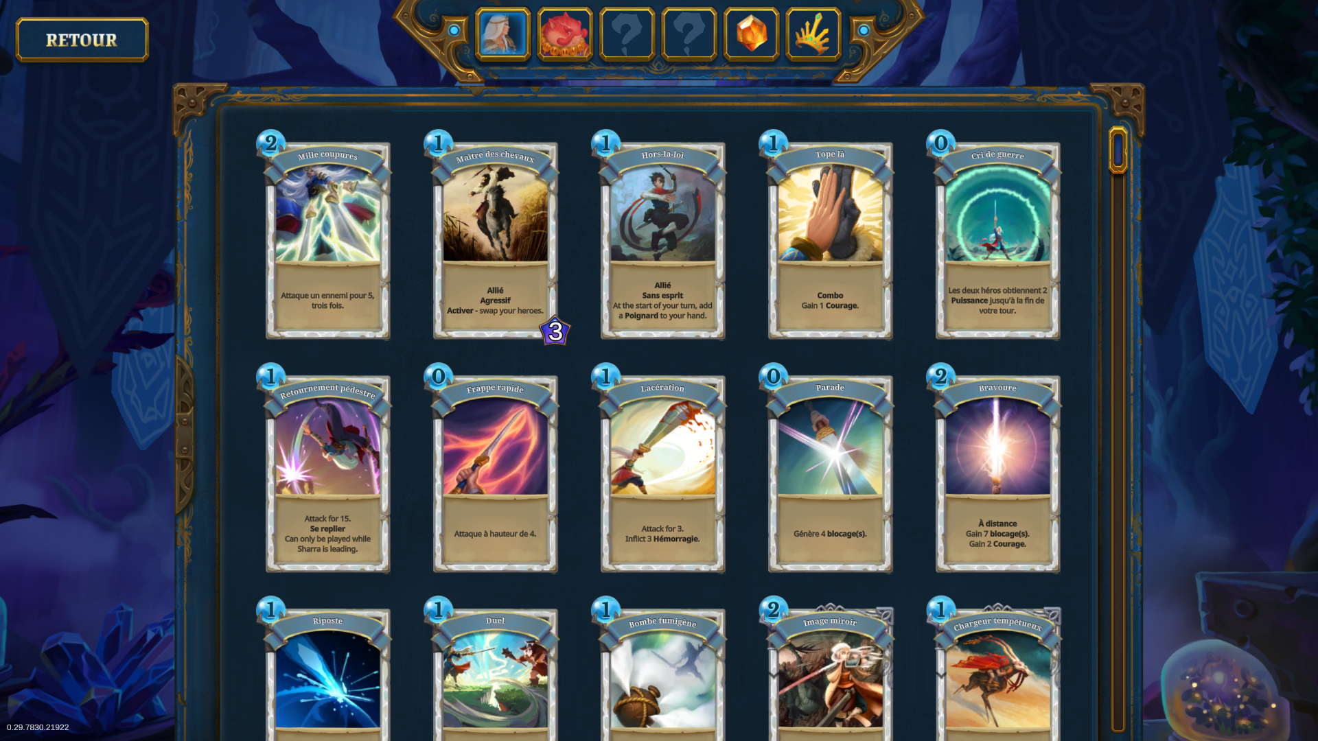 Votre collection de cartes par héros dans Roguebook