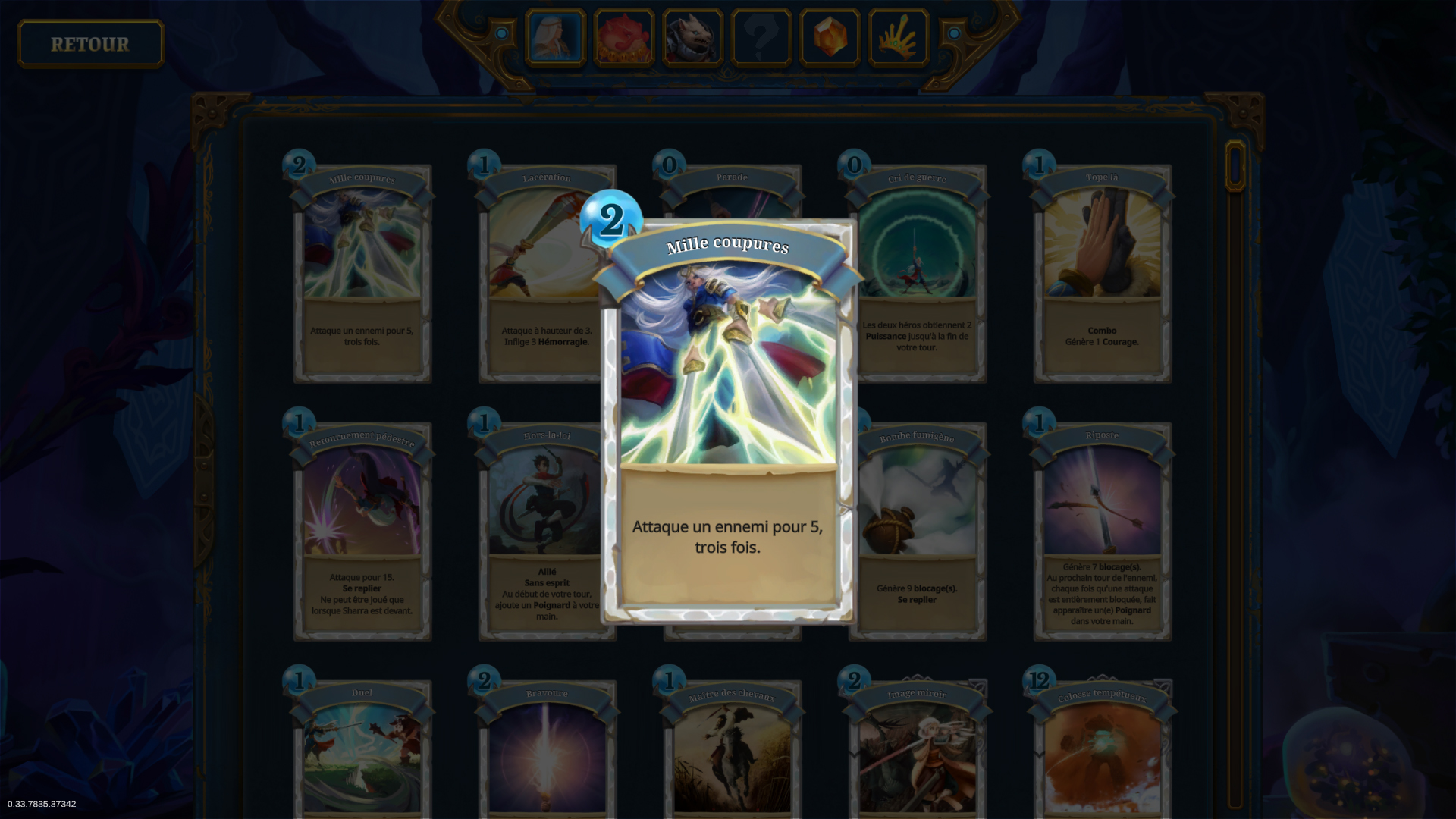 Carte de type offensif dans Roguebook