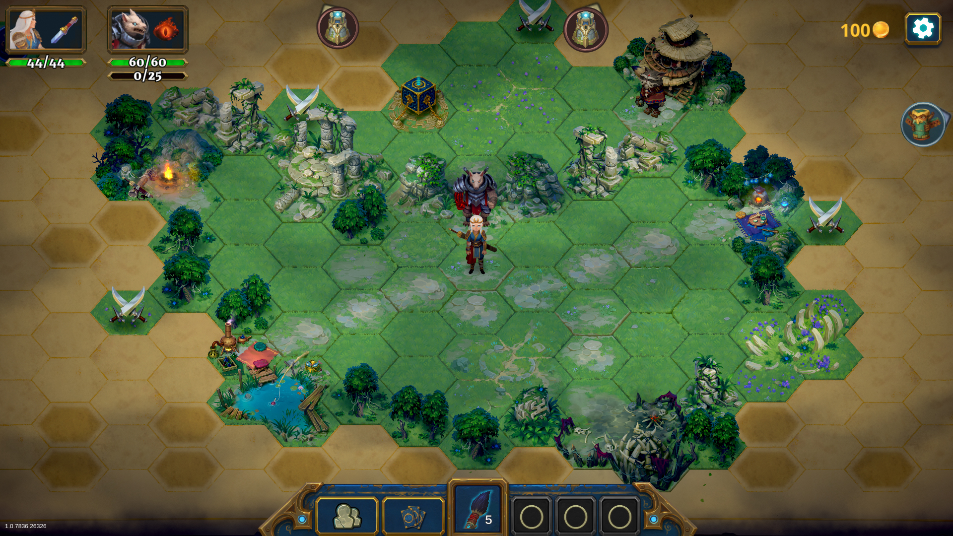 Vous dirigez deux héros sur la carte et dans les combats de Roguebook