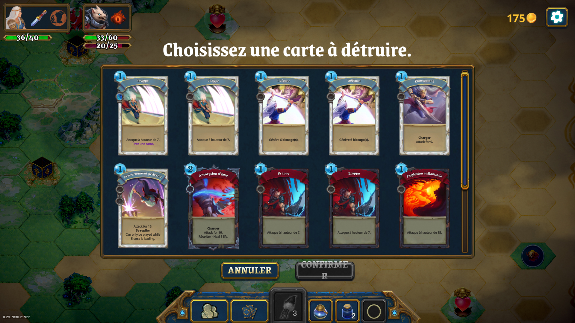 Choisissez une carte à détruire