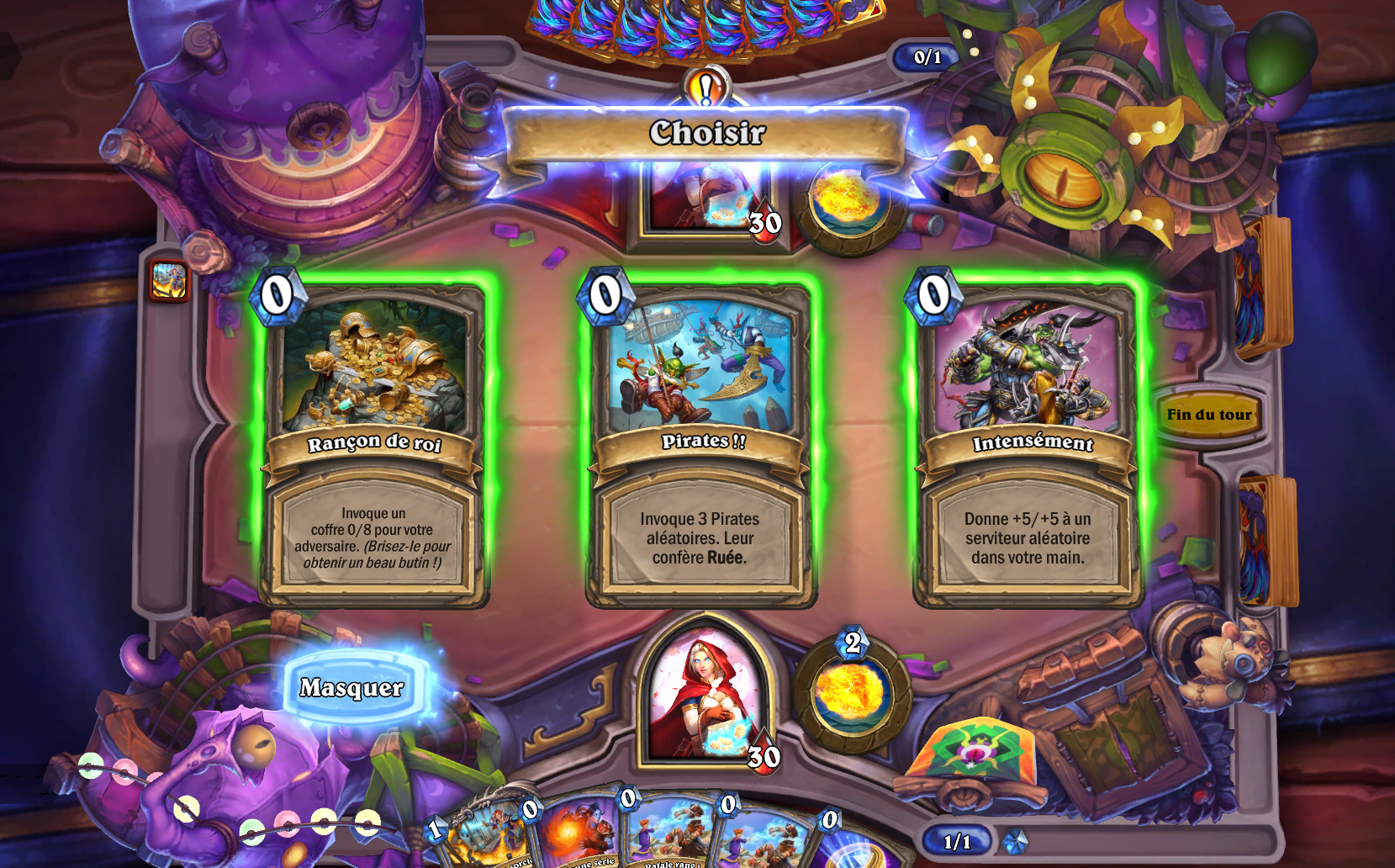 Choisissez votre action en début de tour