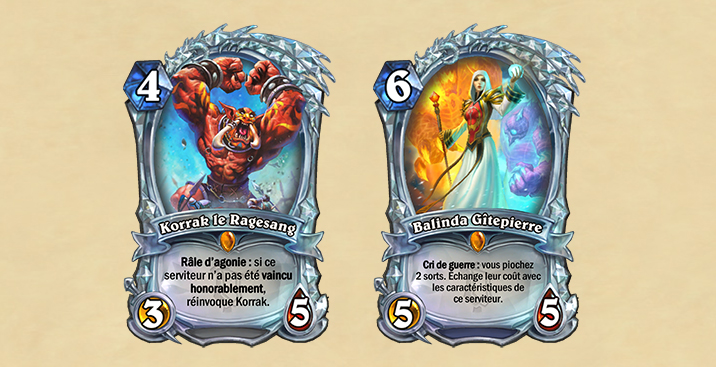 Nouvelles cartes diamant : Korrak le Ragesang et Balinda Gîtepierre