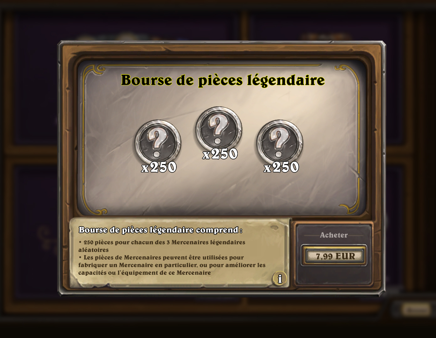 Bourse de pièces légendaire Bourse de pièces légendaire