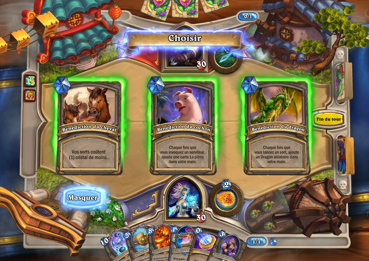 Choisissez une des trois bénédictions disponibles