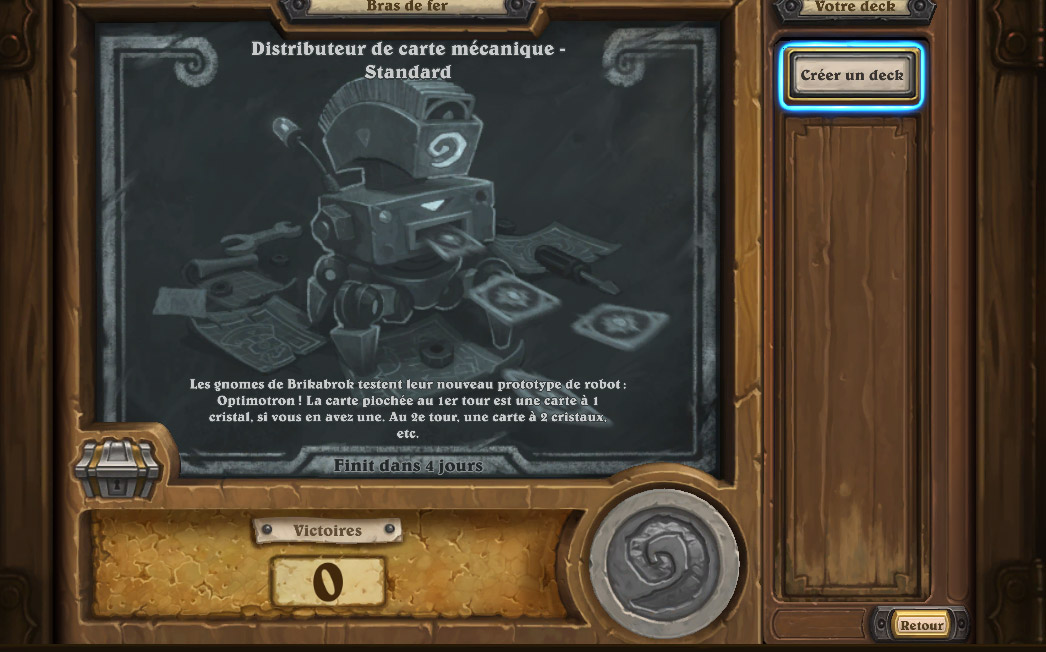 Bras de fer : Distributeur de carte mécanique