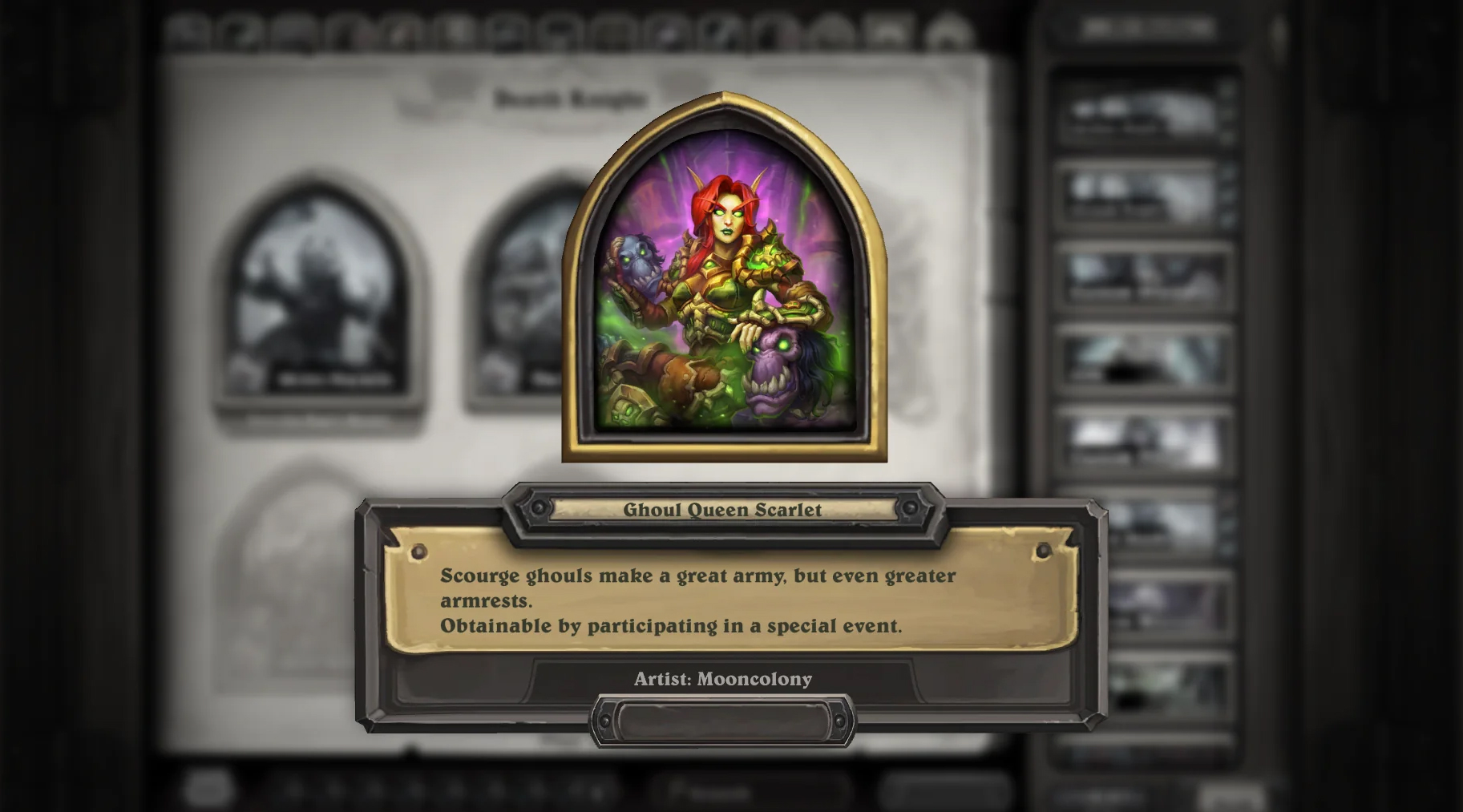 Portrait pour Chevalier de la mort : Reine goule écarlate