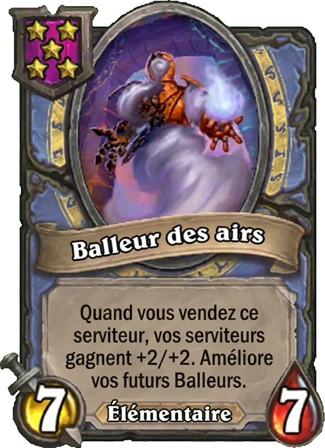 Balleur des airs (Air Baller), serviteur Élémentaire - Hearthstone Battlegrounds saison 14