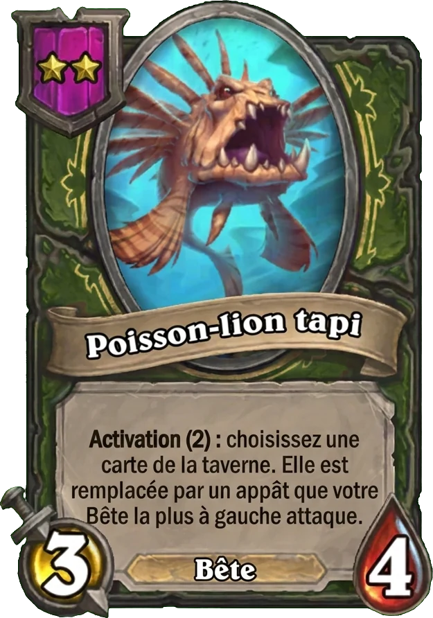 Poisson-lion tapi (Lurking Lionfish), serviteur Bête - Hearthstone Battlegrounds
