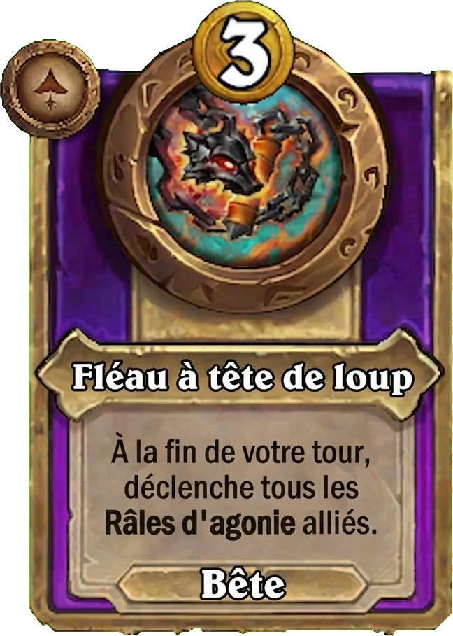 Fléau à tête de loup (Wolfhead Flail), bibelot supérieur - Hearthstone Battlegrounds