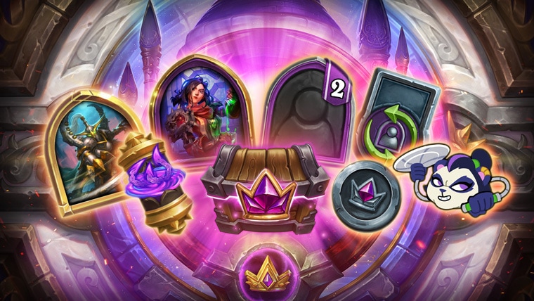 Un aperçu des récompenses de la saison 14 des Champs de bataille de Hearthstone