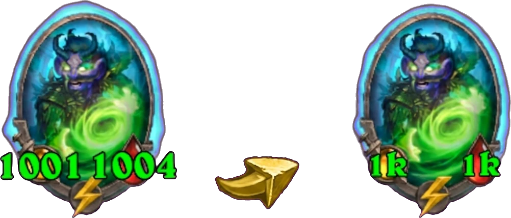 Avant et après : les caractéristiques à quatre chiffres condensées en 1k dans Hearthstone Battlegrounds