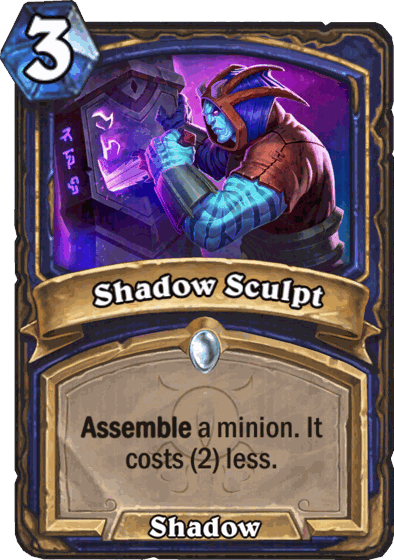 Shadow Sculpt, sort du Chaman de Hearthstone portant le mot-clé Assemblage