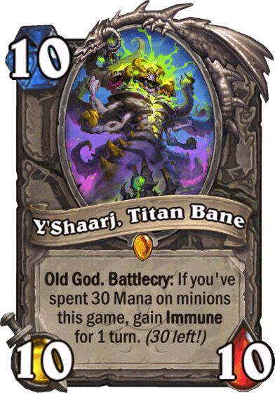 Y'Shaarj, Titan Bane, carte légendaire de Hearthstone révélée à la BlizzCon 2026