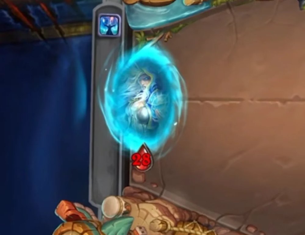 Le portail du mode 2v2 de Hearthstone, ouvert sur le plateau du coéquipier (capture du panel Deep Dive, BlizzCon 2026)
