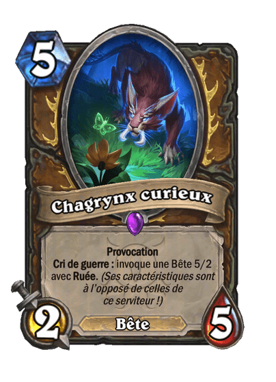 Chagrynx curieux (Curious Grimlynx), Druide - Hearthstone