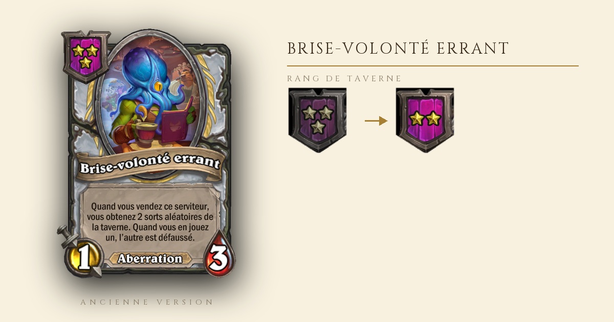Brise-volonté errant, changement de rang de taverne avec le correctif 36.6.2 - Hearthstone Champs de bataille